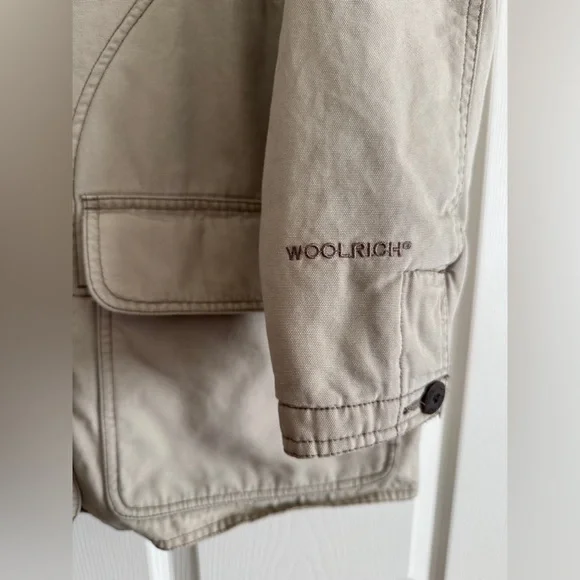 Woolrich Canvas Field Jacket | Fleece Lined | Leather Collar | Women’s M - Picture 2 of 10